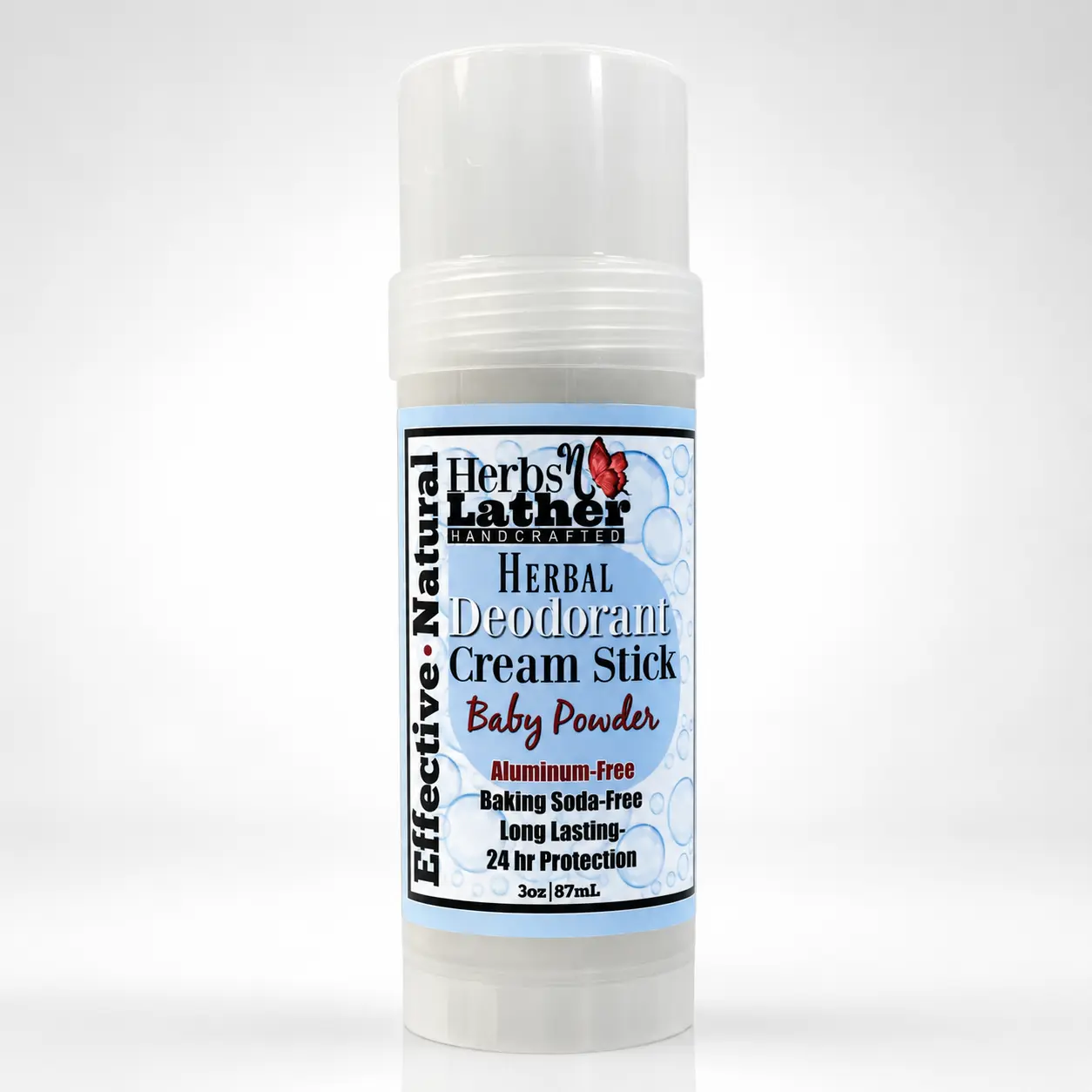 Baby Powder Herbal Deodorant Cream Stick | Aluminum-Free | Baking Soda-Free | Powerful Odor Control