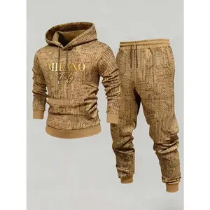 European and American fashionable men's two-piece set with letter printing hoodie, stylish and cool, suitable for daily outdoor casual wear, also can be worn in nightclubs, the fabric is comfortable and soft, easy to care for, machine washable