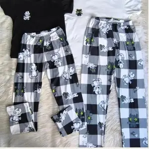 Cute Dragon Print Couple Pajama Set – Soft Cotton Plaid Lounge Pants, Matching Sleepwear Outfit for Men, Women & Family, Cozy Nightwear Gift, Discover Trendy Dragon Print Lounge Pants Couple