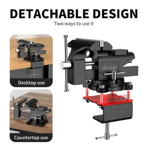 1 Heavy-Duty 6-Inch Multi-Purpose Bench Vise, Quick-Action Table Vise, Industrial-Grade Non-Slip Clamping Device with 270° Rotating Jaw, Suitable for Woodworking, Metalworking, Electronics Projects