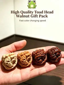 Chinese Wenwan Walnut Gift Pack of Frog walnuts, Spiritual healing, Natural Collectible Stress Relief Hand Fidget Toy,Wellness  Inner peace  Mindfulness Therapeutic hand play& Jewelry Maki