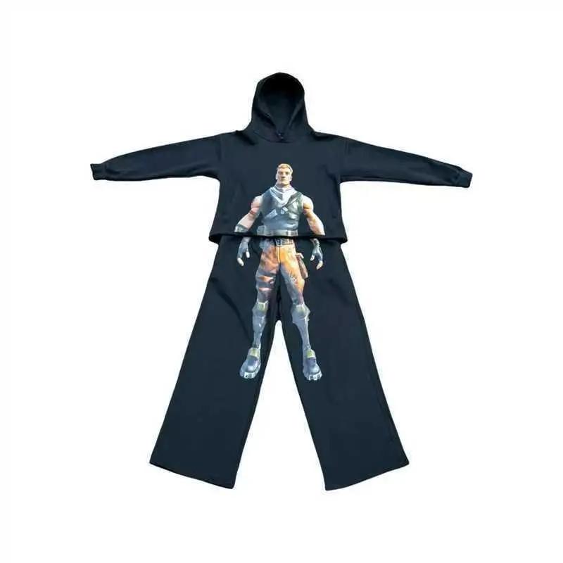 (New)1pcs/3pcs/5pcs Stylish Streetwear Hoodie Set for Men and Women with Print Design Casual Clothes Long Menswear Outfit Breathable Suits Lengthened