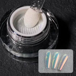 YOKEFELLOW GleamTap Cushion Aurora Chrome Nail Powder Nail Art Glitter Magic Chrome Nail Powder Super Shine Aurora Metallic Chrome Powder Nail Art Glitter Decoration for Home DIY Salon Manicure GT112 Golden Hour/Purple Blue with Light Orange Sheen