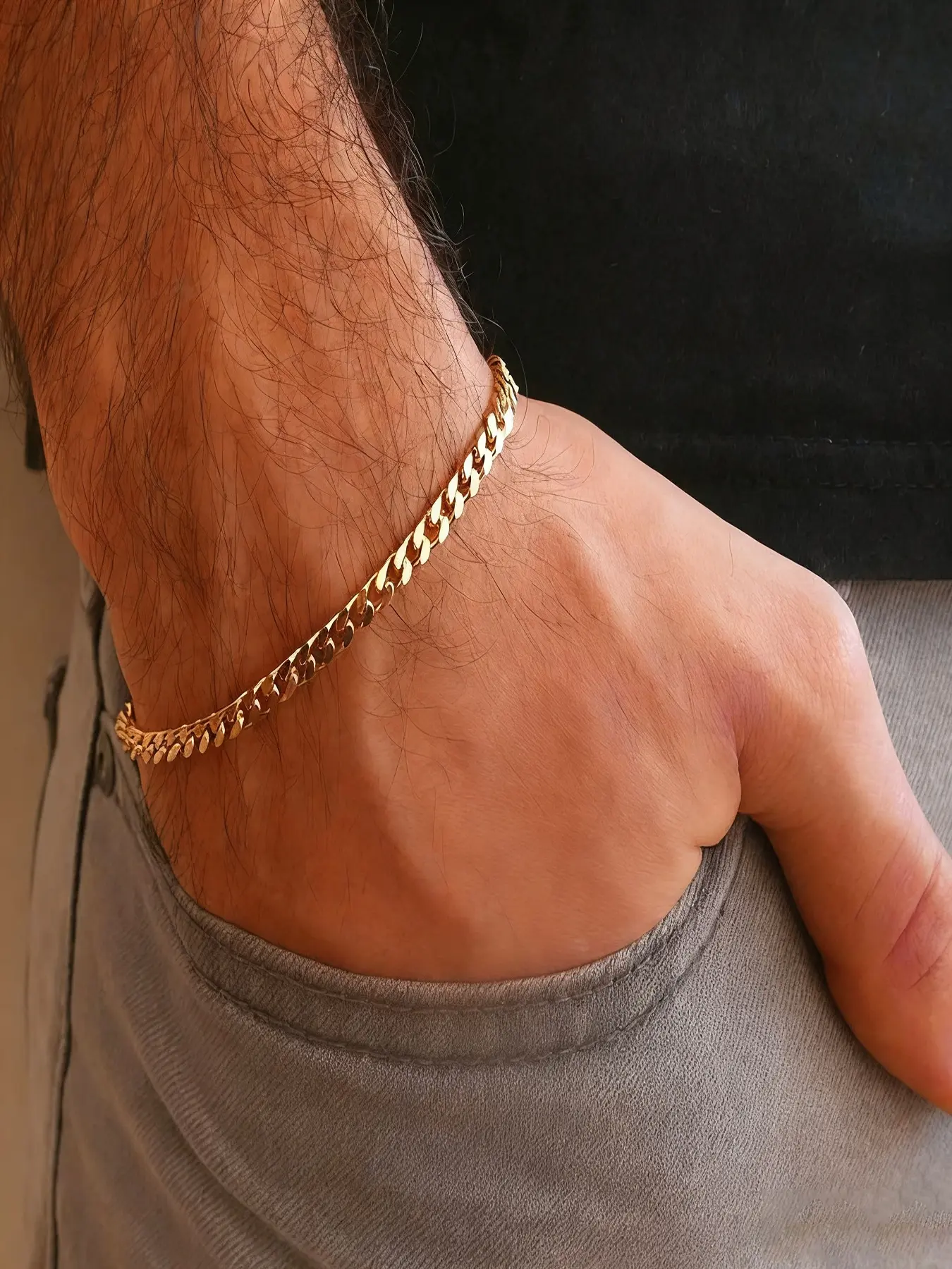 Men's Thick Chain Bracelet, Stainless Steel Wrist, Stainless Steel Cuban Link, Polished Finish, Durable and Versatile Jewelry for Casual or Formal Wear, Chunky Chain Bracelet, Cuban Chain Bracelets