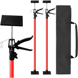 2-Pack Adjustable Telescopic Support Rods – 45 to 114 inch Heavy Duty Steel Pole – Max Load 154 Lbs – Multi-Purpose Support for Cabinet Jack, Wardrobe, Drywall Lift & Third-Hand Support System – Anti-Slip Stabilizer