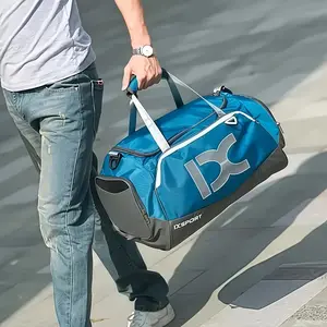 Sports Gym Bag Travel Duffel Bag with Dry Wet Pocket And Shoe CompartmentFor Women and Men，40L/55L Fitness Waterproof Weekender Bag For Swim Sports Travel Working Out (Black blue, 40L)