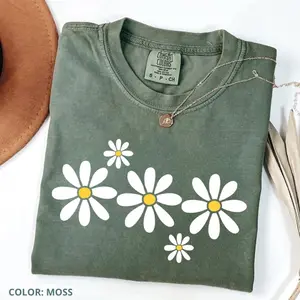 Comfort Colors Daisy Flower Shirt Wildflower Shirt Floral Summer Shirt Birth Month Flower Gift Daisy Lover Gift Gift for Sister