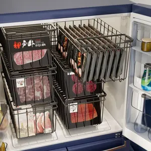 Kitchen refrigerator storage rack cabinet ice cream food foldable multi-functional basket sorting basket Food Storage Organizer