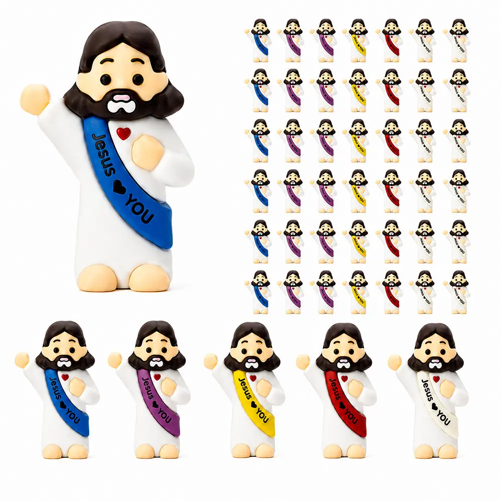 Bring Joy To Your Space With This Adorable Kawaii Jesus Figurine Set Containing 10-50 Identical Pieces Making It The Perfect Meaningful Blessing Gift For Friends And Loved Ones