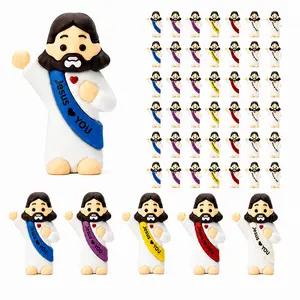 Bring Joy To Your Space With This Adorable Kawaii Jesus Figurine Set Containing 10-50 Identical Pieces Making It The Perfect Meaningful Blessing Gift For Friends And Loved Ones