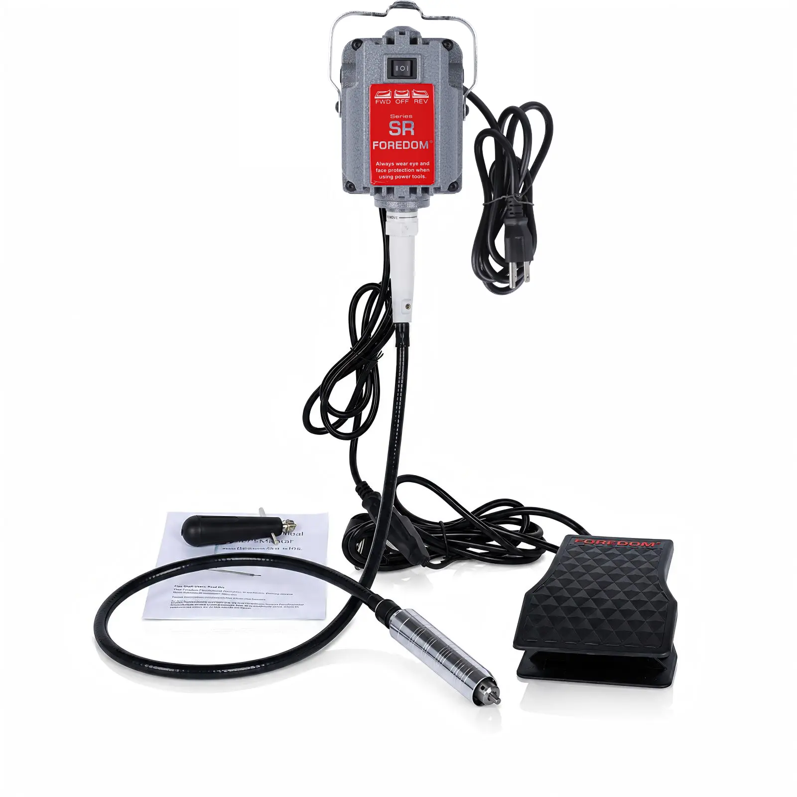 Flexible Shaft Rotary Tool Kit,Hanging Motor Jewelry Polishing Machine with Foot Pedal, Handpiece & Stand for Engraving, Grinding, Drilling and Jewelry Making