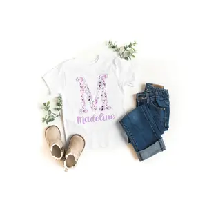 Personalized floral toddler t-shirt Custom, Toddler Shirt Girl , Toddler girl shirt, flowers toddler
