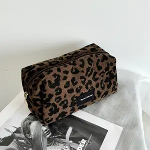 Unique Leopard Print Makeup Bag, Large Capacity Cosmetic Storage Pouch, Lipstick Organizer, All Seasons, Sexy Style