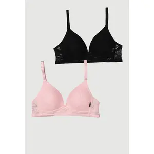 Girls Floral Lace Bras 2 Pack