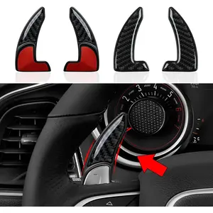 Steering Wheel Shift Paddles for 2015-2023 Dodge Challenger Charger Durango Chrysler 300 200 / for 2014-2023 Jeep Cherokee Accessories Carbon Fiber Stickers, Not fit SRT/Hell CAT