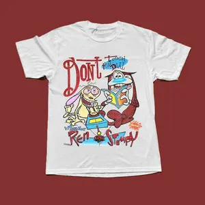 VINTAGE REN & STIMPY WHITE T-SHIRT SIZE S-3XL