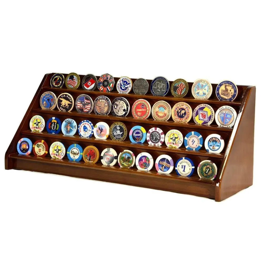 4 Row Challenge Coin / Casino Chip Display Rack