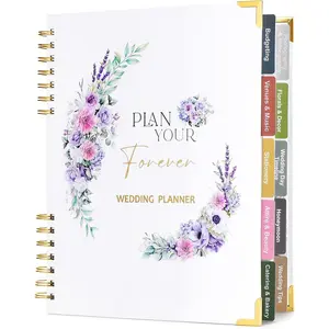 Wedding Planner Book and Organizer for Bride - 184 Pages Wedding Planning Book with Guest Lists, Checklists, Calendars and Pockets, Engagement  for Bride to Be and Couples