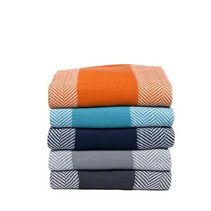 Poly Herringbone Stripe Throw Blanket