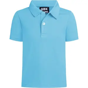 QBK Toddler to Youth Boys' Performance Polo Kids Collared Golf Shirt School Uniform