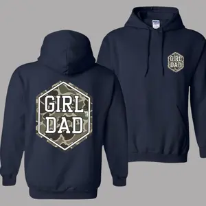 Camo Girl Dad Hoodie - Hexagon Camouflage Graphic Pullover for Fathers - Perfect Father's Day Gift for Outdoor & Hunting Trips - Warm Men's Casual Wear