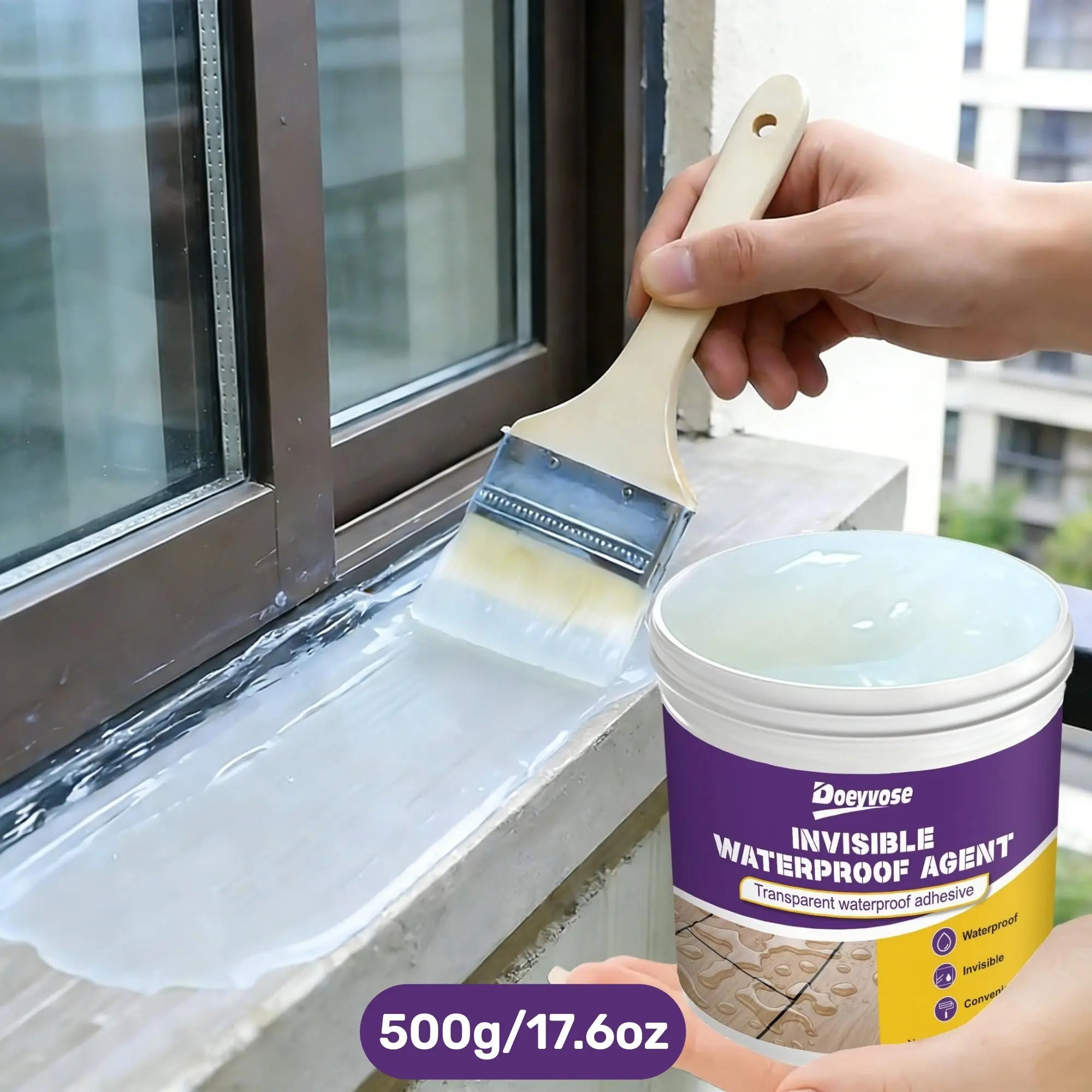 Invisible Seal Waterproof Adhesive Hydrophobic Sealant Quick-Drying Multi-Functional Leak Sealant, Universal for Home and RV Roofs, Long-Lasting Anti-Permeation Coating, High Temperature Resistant, Sealing Power, Waterproof Sealant Mastic
