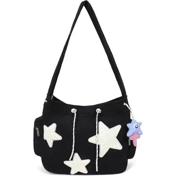 Cute Messenger Bag, Aesthetic Crossbody Bag, Y2K Star Grunge Bag Emo Shoulder Tote Purse for Women