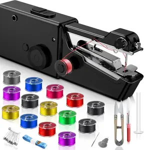 16coils +6 Compact Portable Sewing Machine with Thread Spools Scissors and Needles Lightweight Cordless Design for Home Travel DIY Projects Effortless Sewing Experience - Sewingmachine Mini Handheld Sewing Machine