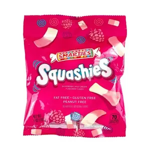 Smarties Squashies Raspberry and Cream Flavored CANDY 5 OZ 1 BAG Snack Sweet Gluten Free ,Peanut Free and Fat Free