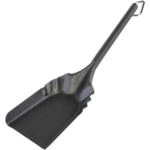 Fireplace Shovel 17" - Heavy Gauge Steel - Heat Resistant Finish - Leather Hang Strap - Coal Shovel