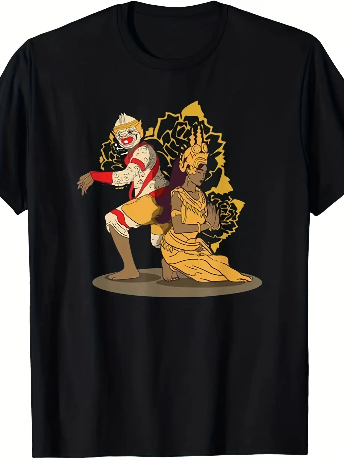 Cambodian Khmer Traditional Dance Reamker Apsara T unisex soft cotton short sleeve t shirt, vintage graphic casual tee for men women teens, perfect birthday holiday gift for camping travel gym daily street  wear