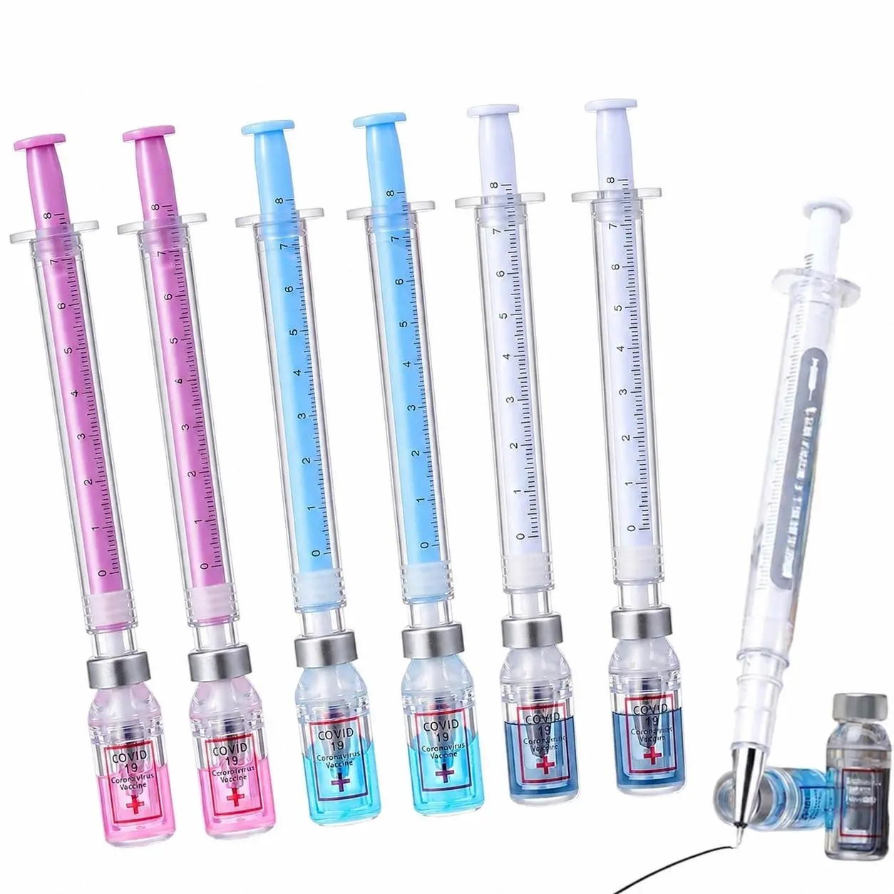 3/6 PCS Syringe Pens, 0.38mm Black Ink Syringe Pen, Multicolor Fun Nurse Pen, Imaginary Doctor Play Novelty Pens Office Supplies, Party Favors Small Presents