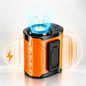 5000mAh portable waist-mounted fan, 18000 RPM high-speed motor, supports USB-C fast charging, LED battery display, suitable for camping, traveling, office, working in high-temperature environments, and gym scenes