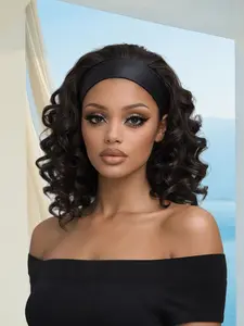 12-Inch Synthetic Fiber Headband Wig, Suitable for Various Ethnicities, Perfect for Immediate Wear, Daily Gatherings, Festive Parties, Costume Wigs