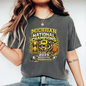 Michigan National Champions 2026 Shirt, Wolverines Basketball Tee Indianapolis NCAA Champs Graphic, College Hoops Fan Gift Unisex T-Shirt