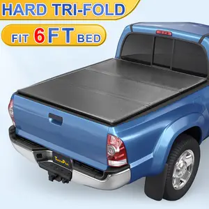 TonnePlus FRP Hard Tri-Fold Truck Bed Tonneau Cover Compatible with 2005-2015 Toyota Tacoma ; Lightning | 6FT (73.5") Bed |
