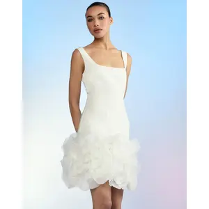 Kourtney Organza Flower Hem Dress
