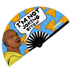 Coco Im Not Joking B!itch EDM Rave Clack Folding Hand Fan - God Glam It fan  clackers