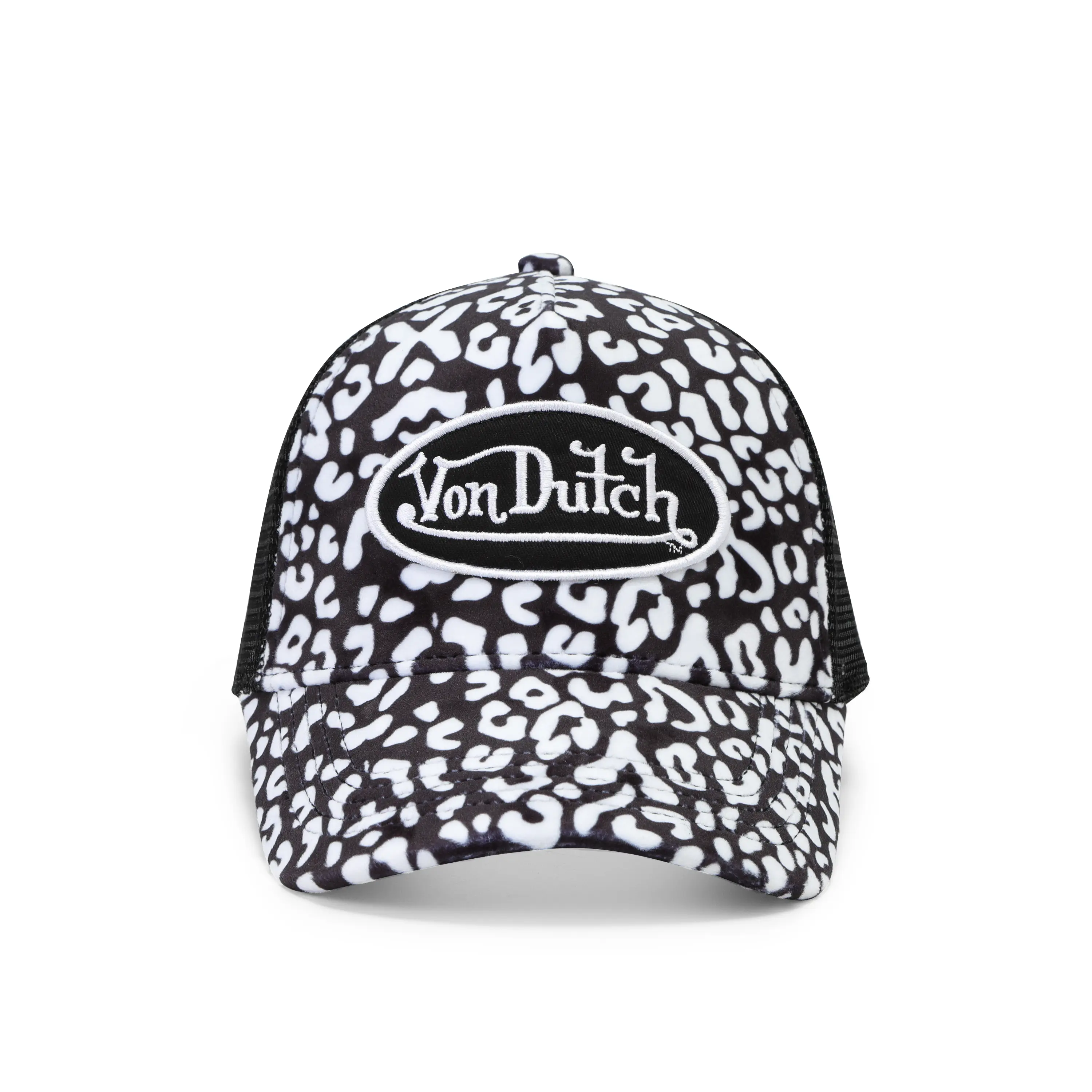 NWT Von Dutch Leopard Print Velvet Trucker Hat - Adjustable Von Dutch Natural Cheetah Trucker Hat - Black/Brown  main image 4