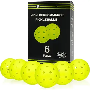 P-40 Outdoor Pickleball Balls - USAPA Approved Pickleballs, 40-Hole Precision Design, High Visibility, Durable Seamless HDPE Construction, 3/6 Pack