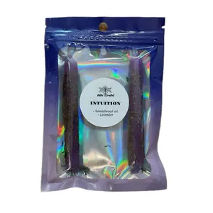 Intuition Anointed Purple Candle with Sandalwood Oil & Lavender Herb Aromatic Blend