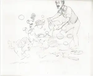 Lady and the Tramp II Scamp's Adventure Disney Production Drawings (Lot of 2) from Animator Wendell Washer Estate 2001 lg45