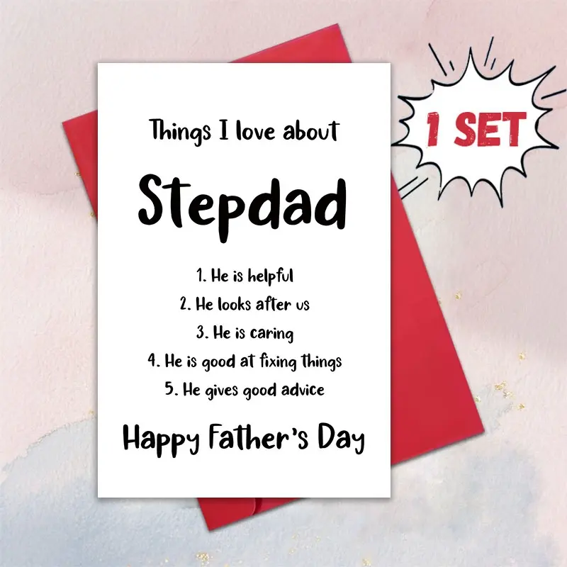 Father's Day Card For Stepdad, Bonus Dad Appreciation Card, Things I Love About Stepdad Card, Minimalist Stepdad Thank You Card, Sentimental Stepdad Greeting Card