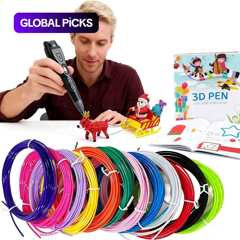 3D Printing Pen 06S, Easy Operation, No Clogging, Uniform Extrusion, 3-Speed Settings, 12 Colors PLA Material, Great Gift with Color Box Packaging #GLOBAL PICKS