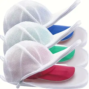 Hat Washing Machine Cage with Zipper Mesh Laundry Bag for Baseball Caps Hats Protects Shape, Durable Reusable Hat Cleaner, Home Goods