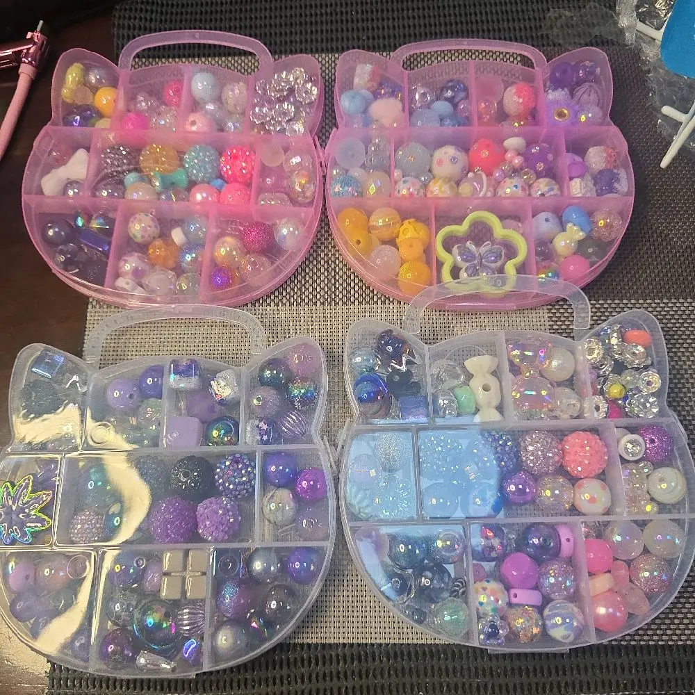 Cat Shaped Cases Filled with Approximately 6.5 Ounces of Premium Beads in Colorful Organized Storage