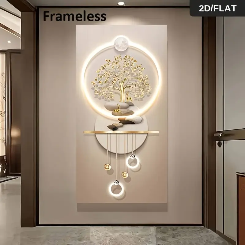 2D/Flat 1pcs framed modern abstract geometric art canvas poster bedroom living room decoration painting framed canvas painting