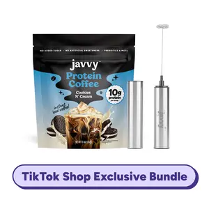 Javvy TikTok Exclusive Bundle Frother and Protein Coffee Cookies and Cream Flavor Javvy TikTok Exclusive Bundle Frother and Protein Coffee Cookies and Cream Flavor