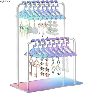 Hanging Earring Holder with Mini Cloth Hangers, Personalized Earring Display Rack