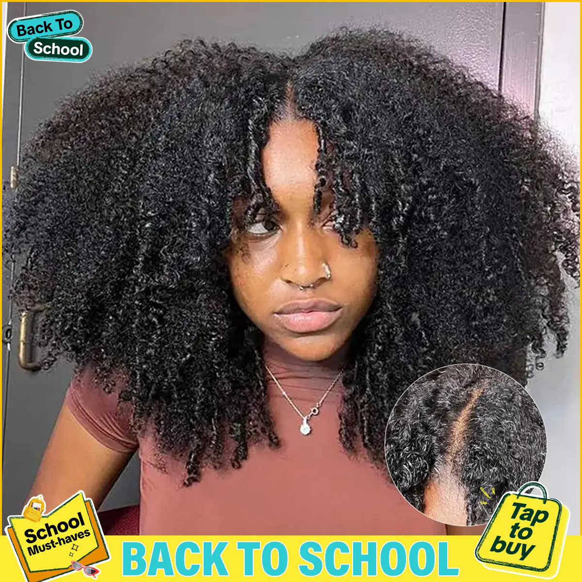 [New arrival] BGMgirl Afro Curly No Leave Out V Part Wig Human Hair Glueless Half Wig Wear Go Protective Style Beginner Friendly Natural Looking back to school #tiktokshopsummersale